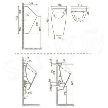 Писсуар CeraStyle City UR00200FU00