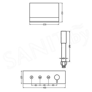 Душевая система Boheme Fusion 130-2-MW Matt White встраиваемая