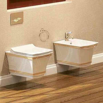 Подвесной унитаз Boheme Hermitage Gold 951-G