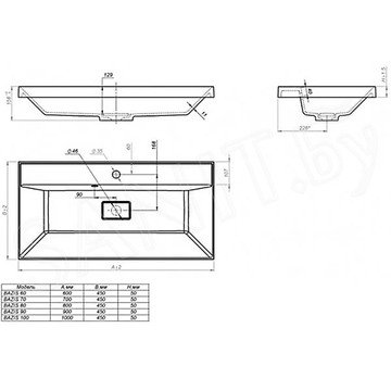 Умывальник Versalia Bazis 60 / 70 / 80 / 90 / 100