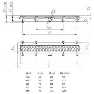 Душевой трап Veconi MCH VC Line 45 / 55 / 65 / 75 / 85