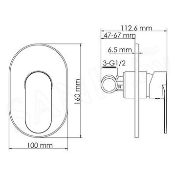 Смеситель встраиваемый WasserKraft Mindel 8551 (1 функция)