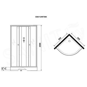 Душевая кабина Niagara Eco E90/13/MT/BK