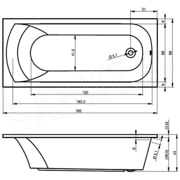 Акриловая ванна VentoSpa Diona