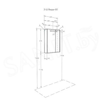 Шкаф-зеркало Акватон Верди 60 1A206902VDAV0