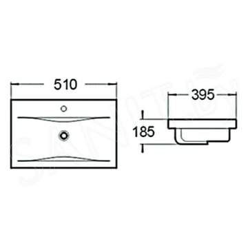 Умывальник SantiLine SL-2101 50 / 60 / 70 / 80 / 90 / 100