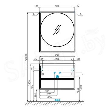 Зеркало Акватон Лофт Фабрик 80 1A242602LTDY0