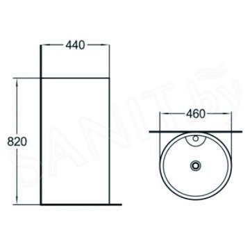 Умывальник SantiLine SL-4003MB напольный