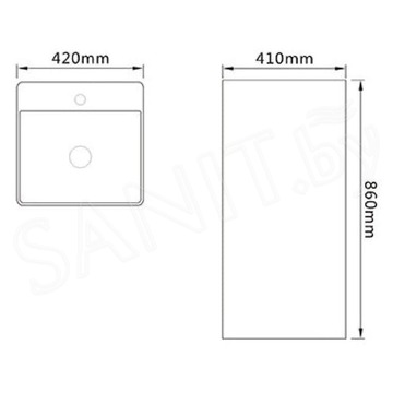 Умывальник SantiLine SL-4005MB напольный