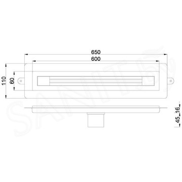 Душевой трап Boheme Infinity 60 / 80 золото матовое