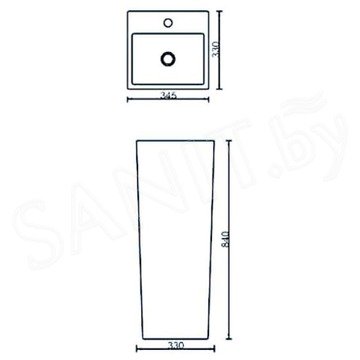 Умывальник SantiLine SL-4010 напольный