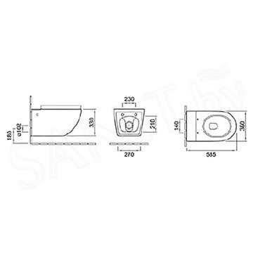 Подвесной унитаз SantiLine SL-5031MB с импульсным смывом