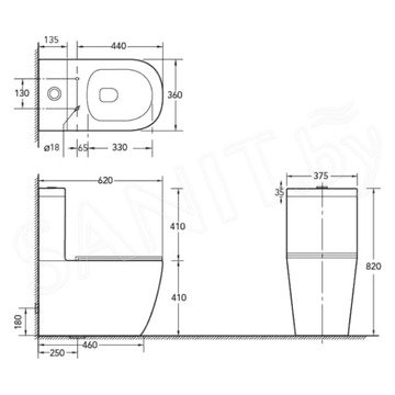 Напольный унитаз SantiLine SL-5016