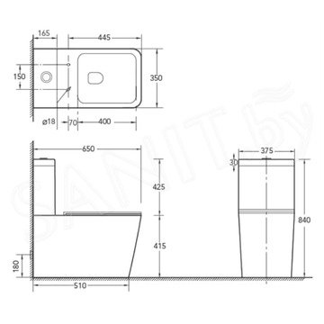 Напольный унитаз SantiLine SL-5017