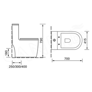 Напольный унитаз SantiLine SL-5019MB