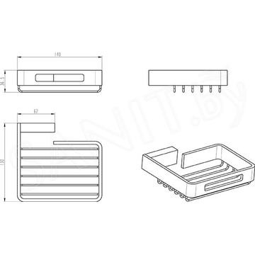 Полка Boheme Q Black 10959-B / 10959-CR-B / 10959-G-B