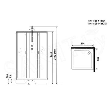 Душевая кабина Niagara Classic NG-1108-14BKTG