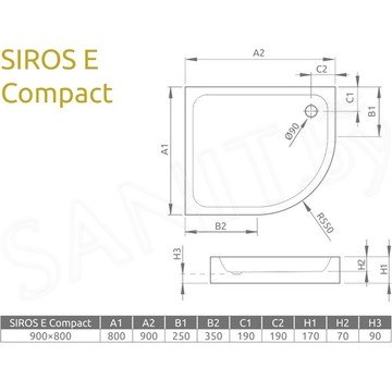 Душевой поддон Radaway Siros E Compact