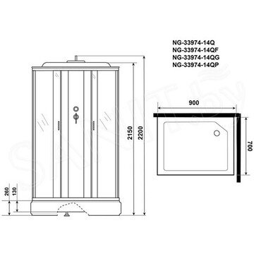 Душевая кабина Niagara Classic NG-33974-14QG / NG-33984-14QG / NG-33084-14QG