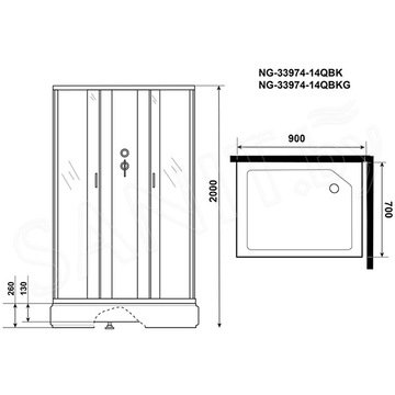 Душевая кабина Niagara Classic NG-33974-14QBKG / NG-33984-14QBKG / NG-33084-14QBKG
