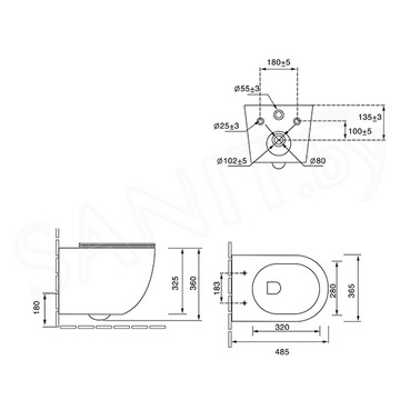 Подвесной унитаз SantiLine SL-5005MR