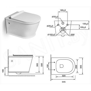 Подвесной унитаз SantiLine SL-5009