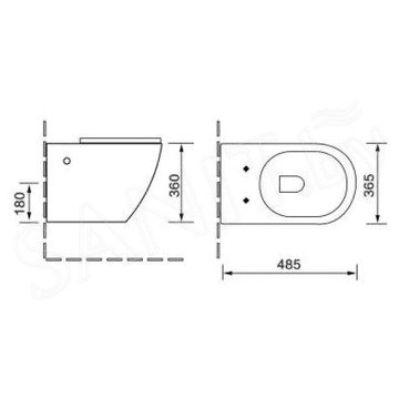 Подвесной унитаз SantiLine SL-5018MB