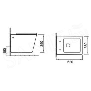 Подвесной унитаз SantiLine SL-5004MB