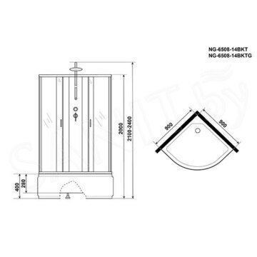 Душевая кабина Niagara Classic NG-6508-14BKTG