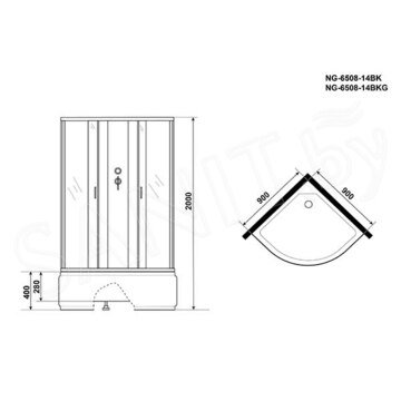 Душевая кабина Niagara Classic NG-6508-14BKG