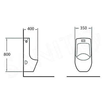 Писсуар SantiLine SL-6002MB с функцией электронного смыва