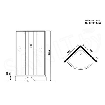 Душевая кабина Niagara Classic NG-6703-14BKG / NG-6701-14BKG / NG-6702-14BKG