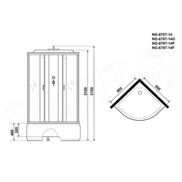 Душевая кабина Niagara Classic NG-6707-14G / NG-6708-14G