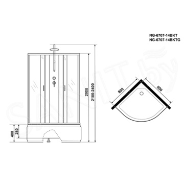 Душевая кабина Niagara Classic NG-6707-14BKTG / NG-6708-14BKTG