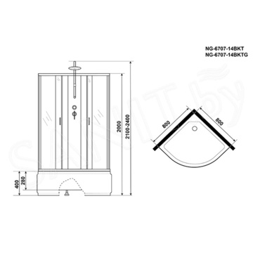 Душевая кабина Niagara Classic NG-6707-14BKT / NG-6708-14BKT
