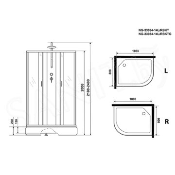 Душевая кабина Niagara Classic NG-33084-14BKTG / NG-33094-14BKTG