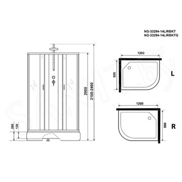 Душевая кабина Niagara Classic NG-33294-14BKTG / NG-33394-14BKTG