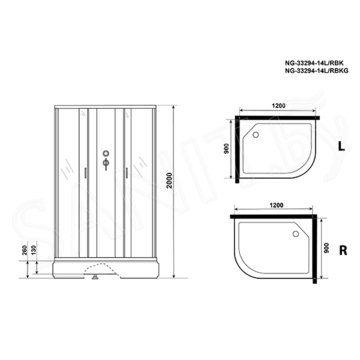 Душевая кабина Niagara Classic NG-33294-14BKG / NG-33394-14BKG