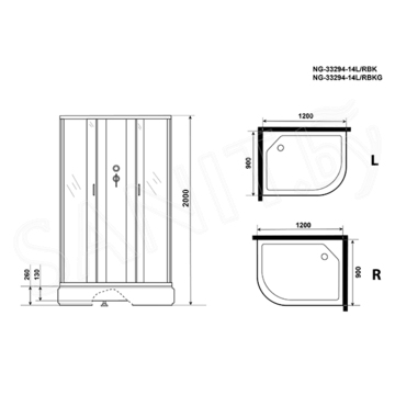 Душевая кабина Niagara Classic NG-33294-14BK / NG-33394-14BK