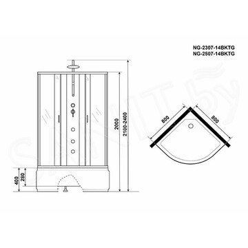 Душевая кабина Niagara Classic NG-2307-14BKTG / NG-2308-14BKTG / NG-2309-14BKTG