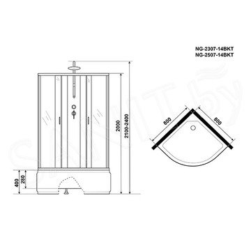 Душевая кабина Niagara Classic NG-2307-14BKT / NG-2308-14BKT / NG-2309-14BKT