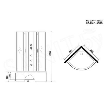 Душевая кабина Niagara Classic NG-2307-14BKG / NG-2308-14BKG / NG-2309-14BKG