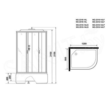 Душевая кабина Niagara Classic NG-2510-14G