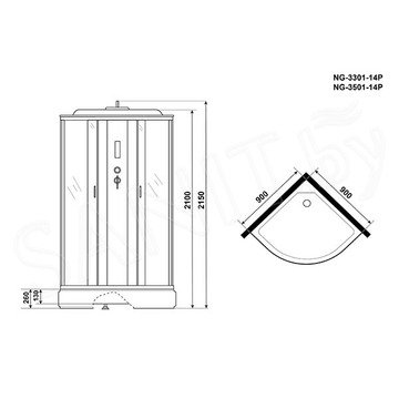 Душевая кабина Niagara Classic NG-3301-14P / NG-3302-14P