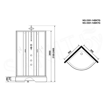 Душевая кабина Niagara Classic NG-3301-14BKTG / NG-3302-14BKTG