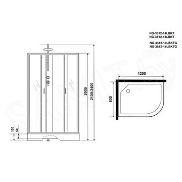 Душевая кабина Niagara Classic NG-3312-14BKTG