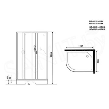 Душевая кабина Niagara Classic NG-3312-14BK