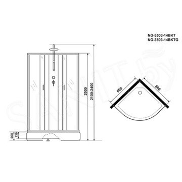 Душевая кабина Niagara Classic NG-3503-14BKTG / NG-3501-14BKTG / NG-3502-14BKTG