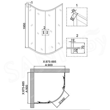 Душевой уголок Niagara Nova NG-6406-08 / NG-6407-08