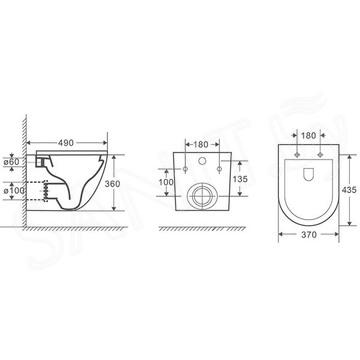 Комплект инсталляции TECEbase kit 9400401S (9400412) c кнопкой и унитазом WeltWasser Merzbach 043 GL-WT